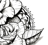 Rose linework tattoo design high resolution download