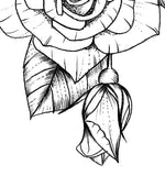 Rose linework tattoo design high resolution download