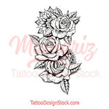 Rose linework tattoo design high resolution download