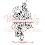 Rose linework tattoo design high resolution download