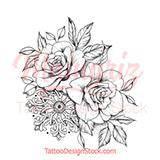 Rose linework tattoo design high resolution download