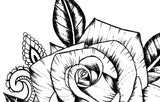 Rose mandala linework tattoo design high resolution download