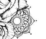 Rose mandala linework tattoo design high resolution download