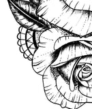 Rose mandala linework tattoo design high resolution download