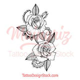 Rose mandala linework tattoo design high resolution download