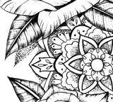 Rose mandala linework tattoo design high resolution download