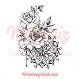 Rose mandala tattoo design high resolution download 