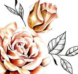 Rose realistic with precious stone  tattoo design high resolution download