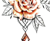 Rose realistic with precious stone  tattoo design high resolution download