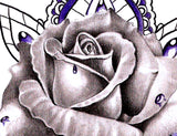 Rose with precious stone tattoo design high resolution download