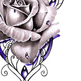 Rose with precious stone tattoo design high resolution download