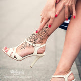 sexy rose foot tattoo design