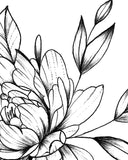 Sexy peony linework forearm tattoo design high resolution download