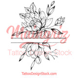 Sexy peony linework forearm tattoo design high resolution download