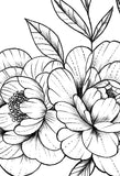 Sexy peony linework forearm tattoo design high resolution download