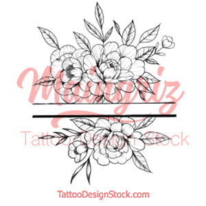 Sexy peony linework forearm tattoo design high resolution download