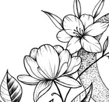 Sexy hibiscus linework tattoo design high resolution download