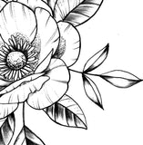 Sexy hibiscus linework tattoo design high resolution download