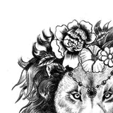 Sexy lion flowers tattoo design references high resolution download