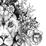 Sexy lion flowers tattoo design references high resolution download