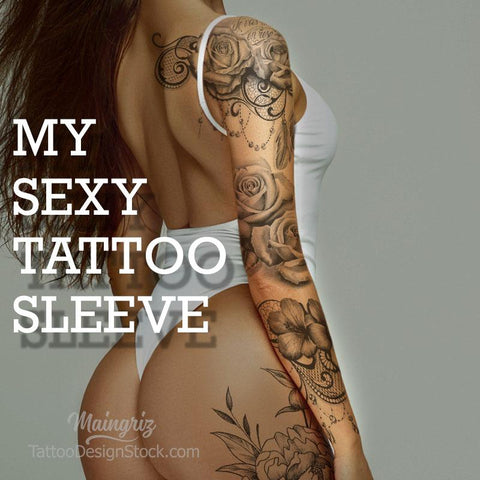 sexy custom sleeve tattoo for woman available online 