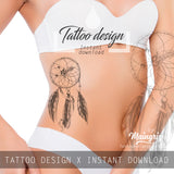 Sexy dreamcatcher  tattoo design high resolution download