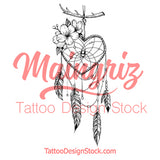 Realistic heart dreamcatcher tattoo design high resolution download