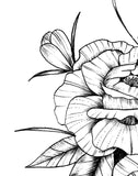 Sexy linework peony half sleeve high resolution download