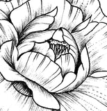 Sexy linework peony half sleeve high resolution download