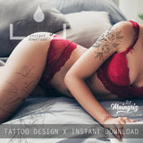 Sexy linework peony half sleeve high resolution download