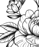 Sexy peony linework forearm tattoo design high resolution download