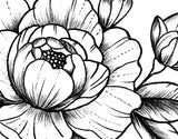 Sexy peony linework forearm tattoo design high resolution download