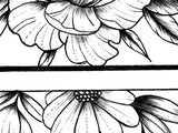 Sexy peony linework forearm tattoo design high resolution download