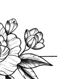 Sexy peony linework forearm tattoo design high resolution download