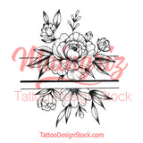 Sexy peony linework forearm tattoo design high resolution download