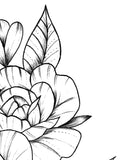 sexy peony linework half sleeve tattoo high resolution download