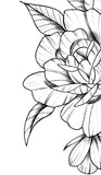 sexy peony linework half sleeve tattoo high resolution download