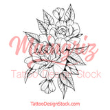 sexy peony linework half sleeve tattoo high resolution download