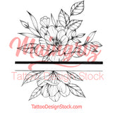 Sexy peony linework forearm  - tattoo design download