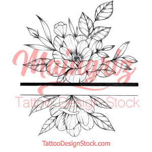 Sexy peony linework forearm  - tattoo design download