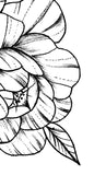 Sexy peony linework half sleeve  - tattoo design download