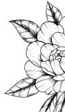 Sexy peony linework half sleeve high resolution download