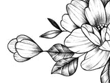 Sexy peony linework sideboob  tattoo design high resolution download