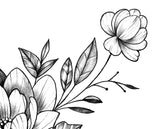 Sexy peony linework sideboob  tattoo design high resolution download