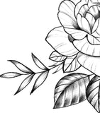 Sexy peony linework sideboob tattoo design high resolution download