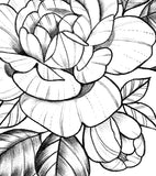 Sexy peony linework sideboob tattoo design high resolution download