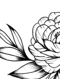 Sexy peony linework forearm tattoo design high resolution download