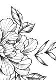 Sexy peony linework forearm tattoo design high resolution download