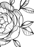 Sexy peony linework forearm tattoo design high resolution download