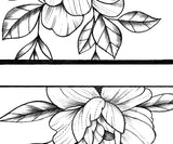 Sexy peony linework forearm tattoo design high resolution download